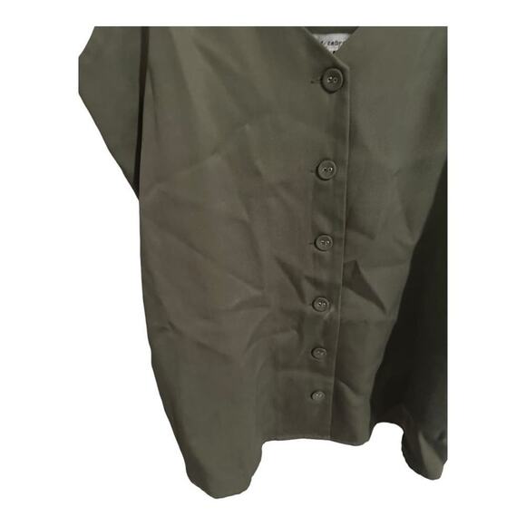 Naked Zebra Olive Green Button-Up V-Neck Tank Top - Women's M - Picture 10 of 13